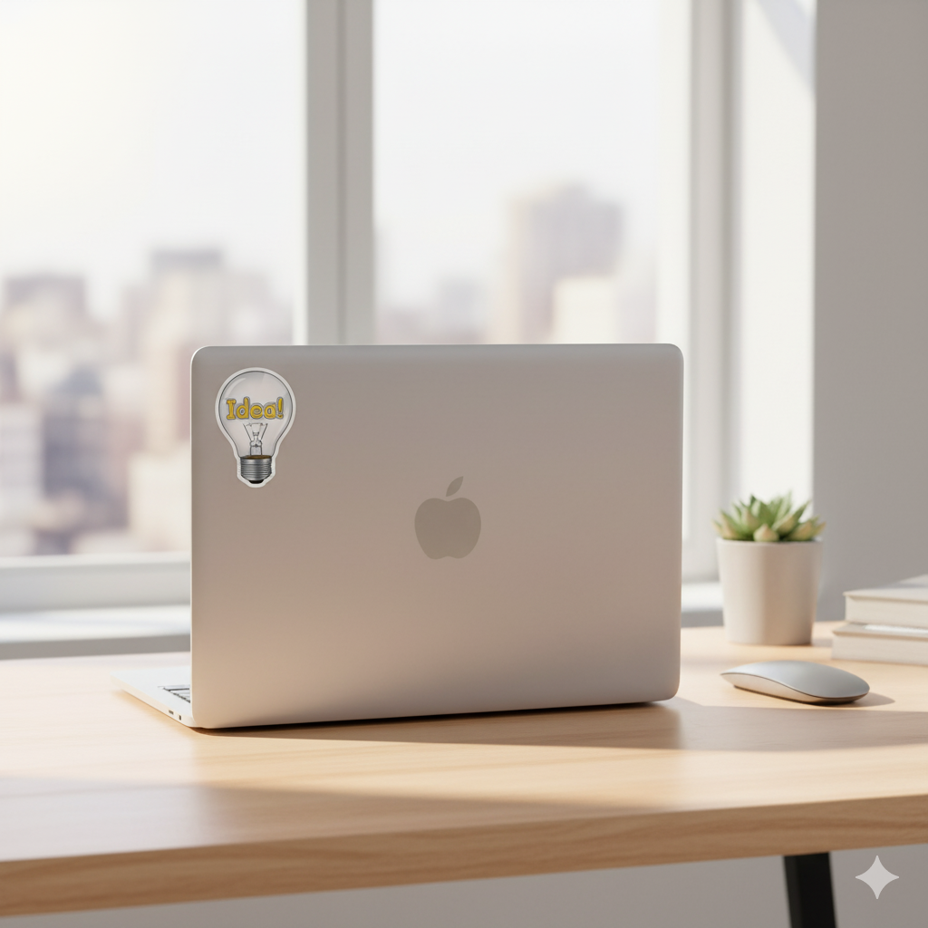 "Idea" Lightbulb - Quirky Laptop Sticker - Image 3