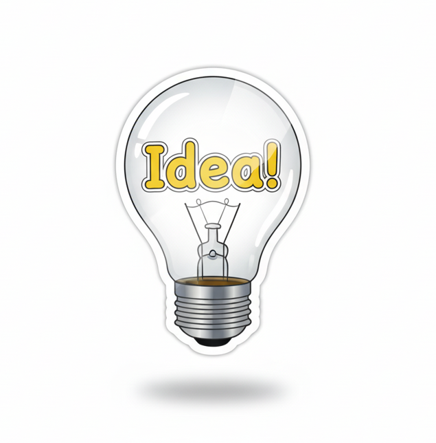 "Idea" Lightbulb - Quirky Laptop Sticker